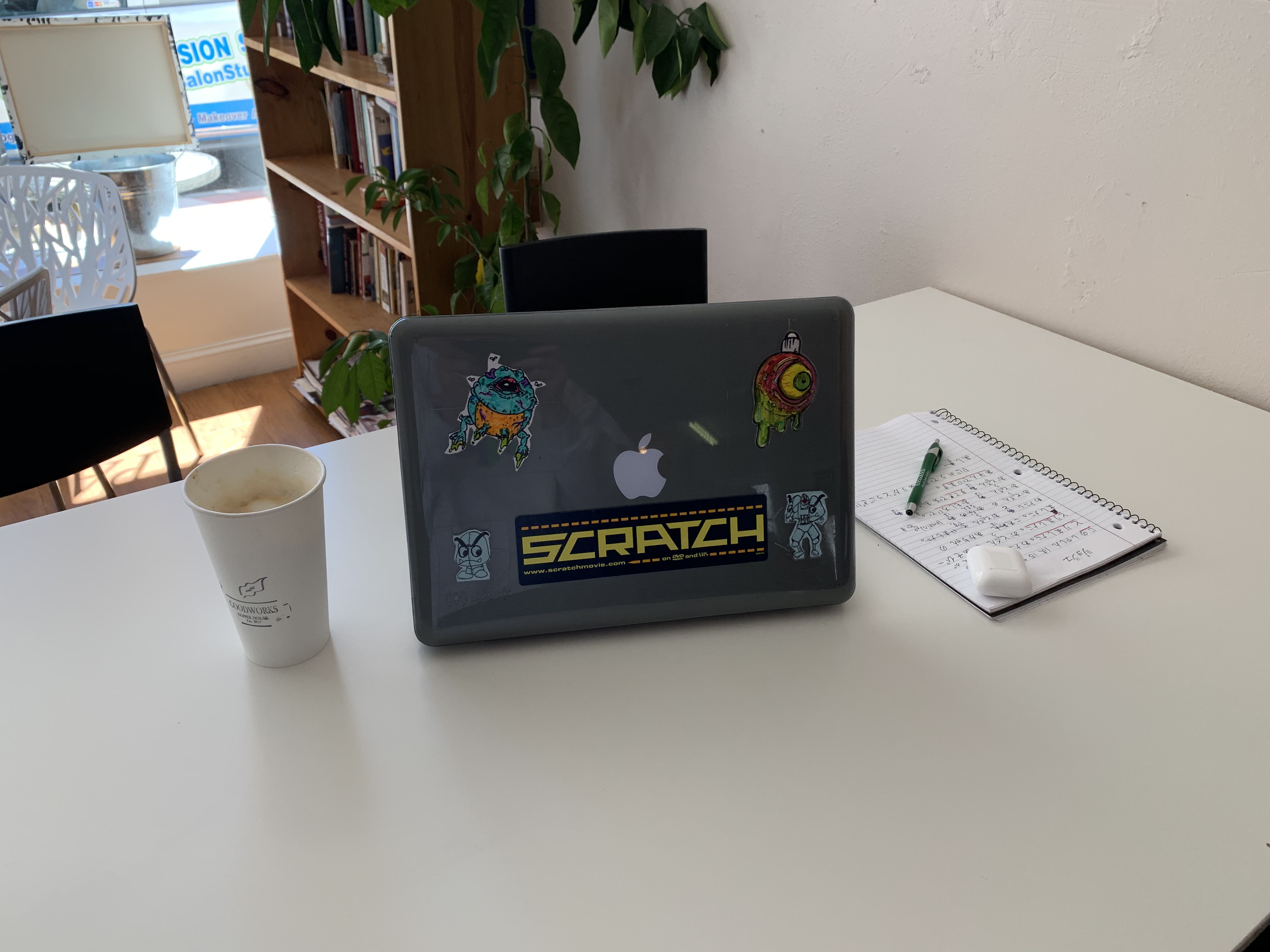 Laptop With Coffee and note book
